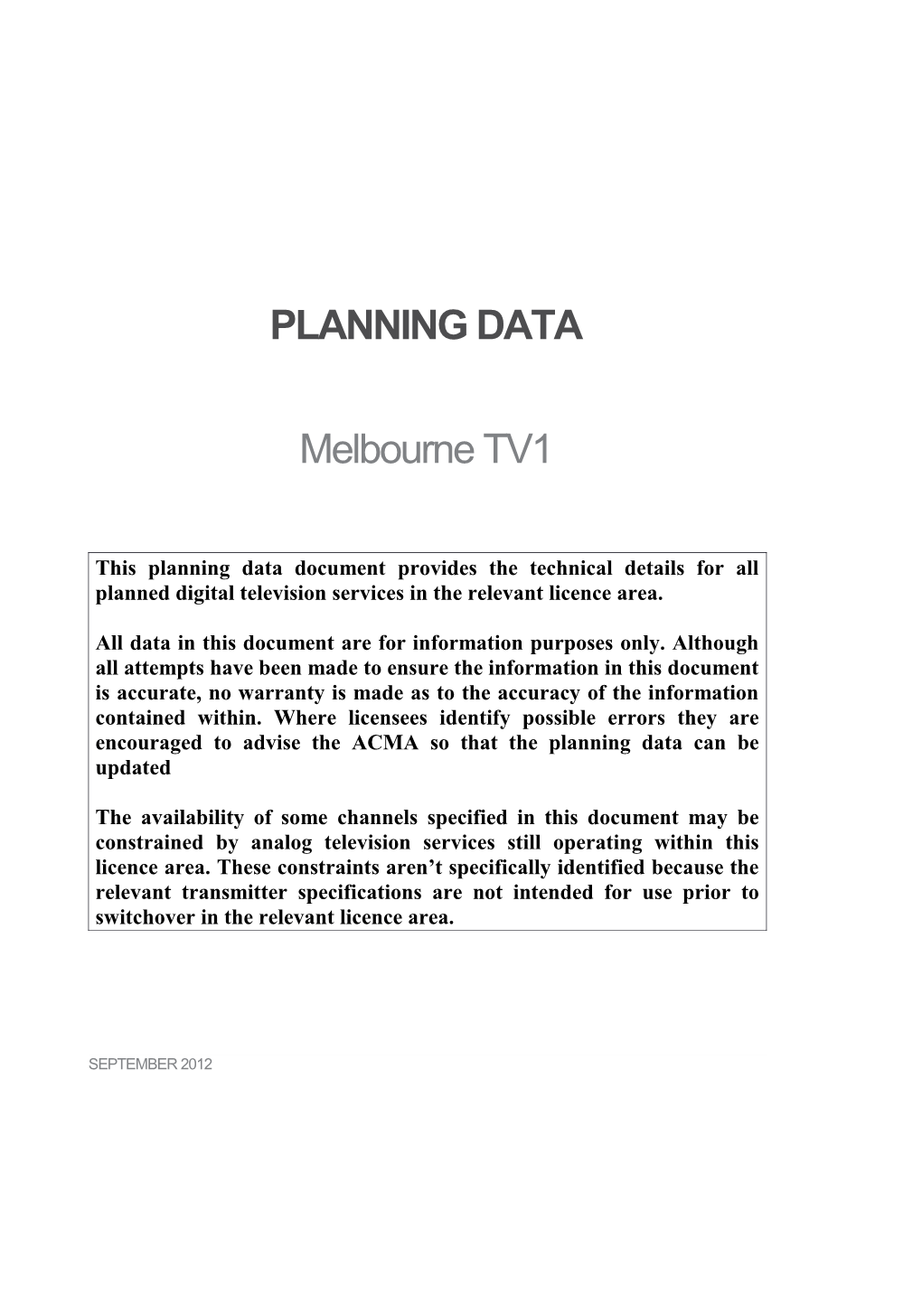 Melbourne Planning Data