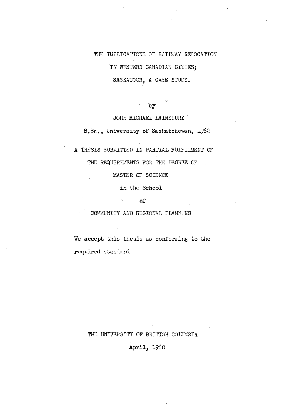 The Implications of Railway Rsiocation in Western