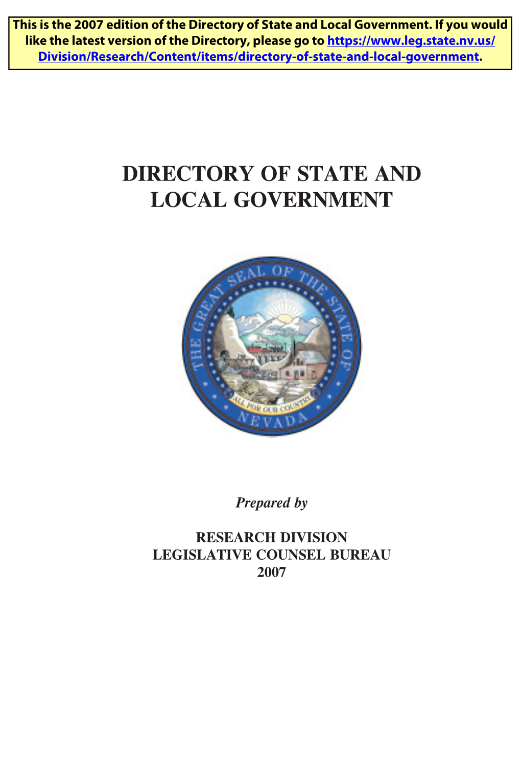 2007 Directory of State and Local Government