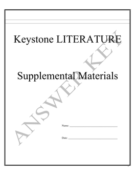 Keystone LITERATURE Supplemental Materials