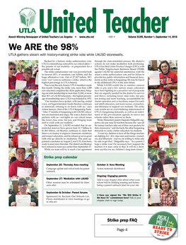 We ARE the 98% UTLA Gathers Steam with History-Making Strike Vote While LAUSD Stonewalls