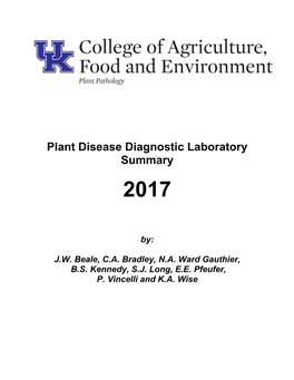 2017 Plant Disease Diagnostic Laboratory Report