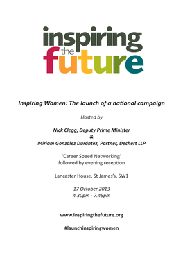 Inspiring Women: the Launch of a Na Onal Campaign