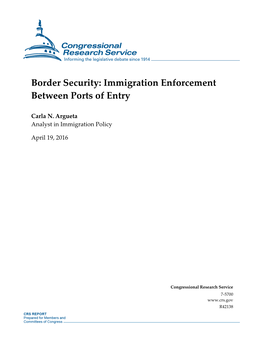 Border Security: Immigration Enforcement Between Ports of Entry