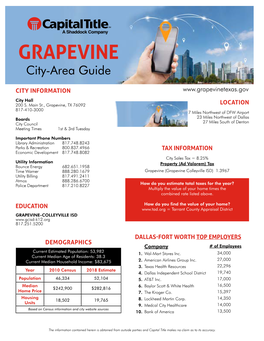 GRAPEVINE City-Area Guide