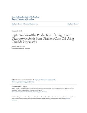 Optimization of the Production of Long-Chain Dicarboxylic Acids from Distillers Corn Oil Using Candida Viswanathii