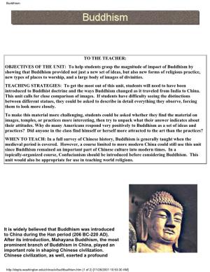 Teachers' Guide for Buddhism