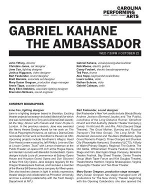 The Ambassador Gabriel Kahane