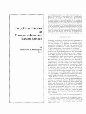 The Political Theories of Thomas Hobbes and Baruch Spinoza