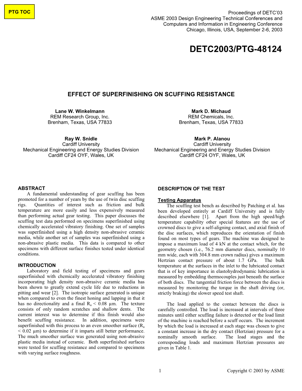 Effect of Superfinishing on Scuffing Resistance