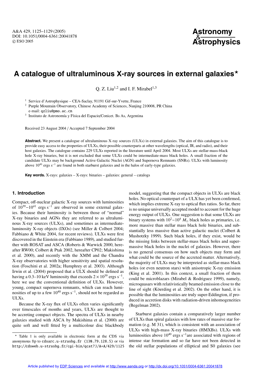 A Catalogue of Ultraluminous X-Ray Sources in External Galaxies