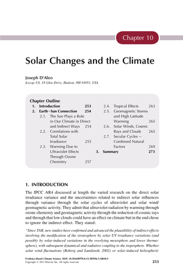 Solar Changes and the Climate