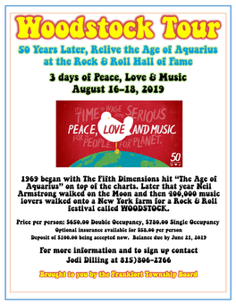 Woodstock Tour Woodstock