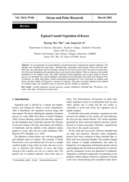 Ocean and Polar Research Typical Coastal Vegetation of Korea