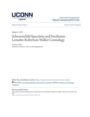 Schwarzschild Spacetime and Friedmann-Lemaitre-Robertson-Walker Cosmology" (2015)