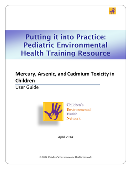 User Guide Mercury Arsenic and Cadmium Toxicity in Children