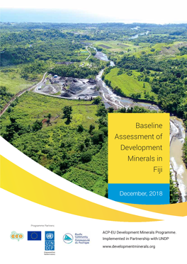 Baseline Assessment of Development Minerals in Fiji