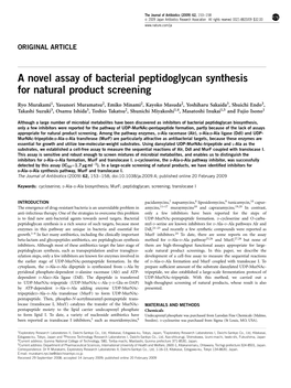 A Novel Assay of Bacterial Peptidoglycan Synthesis for Natural Product Screening