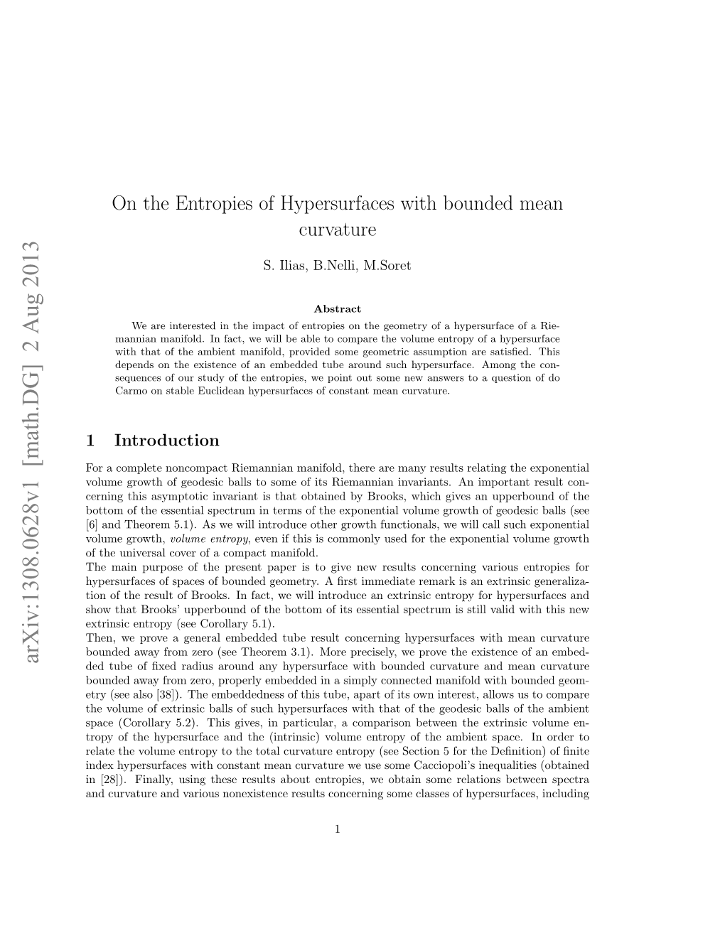 On the Entropies of Hypersurfaces with Bounded Mean Curvature