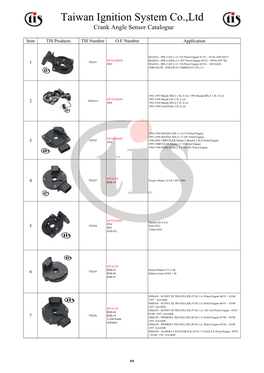 Taiwan Ignition System Co.,Ltd Crank Angle Sensor Catalogue