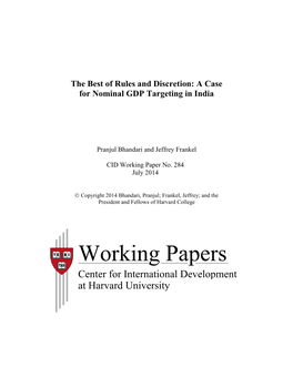 A Case for Nominal GDP Targeting in India