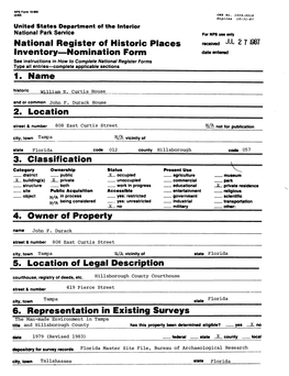 National Register Off Historic Places Inventory—Nomination Form 1