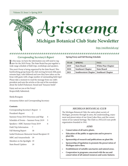 Michigan Botanical Club State Newsletter