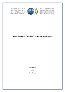 Analysis of the Tunisian Tax Incentives Regime