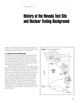 H I S T O Ry of the Nevada Test Site and Nuclear Testing Backgro U