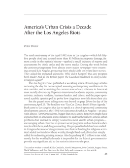 America's Urban Crisis a Decade After the Los Angeles Riots