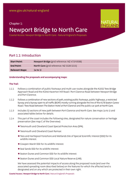 Newport Bridge to North Gare Coastal Access: Newport Bridge to North Gare - Natural England’S Proposals