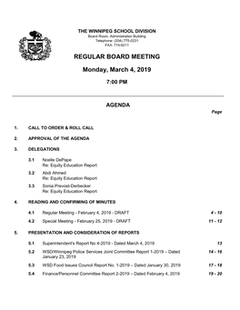 Regular Board Meeting