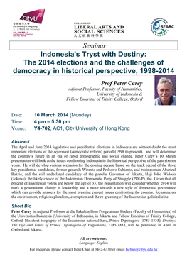 The 2014 Elections and the Challenges of Democracy in Historical Perspective, 1998-2014
