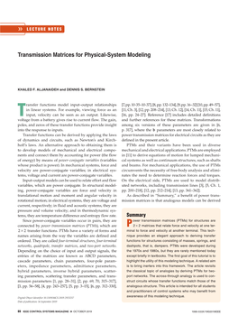 Transmission Matrices for Physical-System Modeling