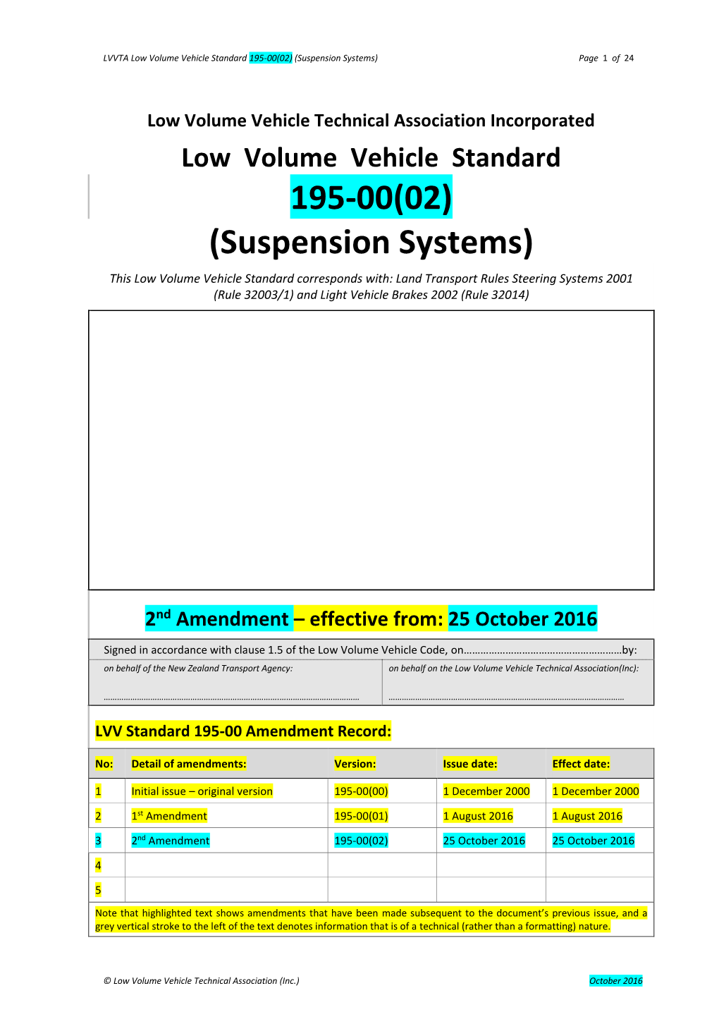 LVV Standard 195-00 – Suspension Systems