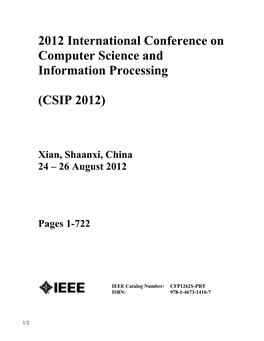 2012 International Conference on Computer Science and Information Processing