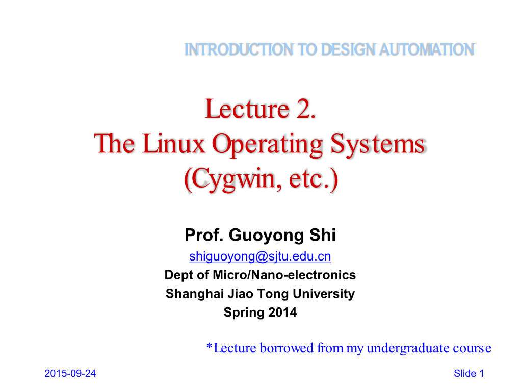 Linux Operating Systems (Cygwin, Etc.)