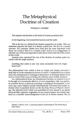 The Metaphysical Doctrine of Creation