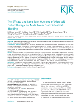 The Efficacy and Long-Term Outcome of Microcoil Embolotherapy For