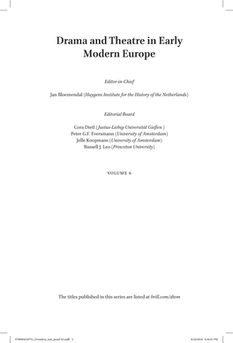 Drama and Theatre in Early Modern Europe