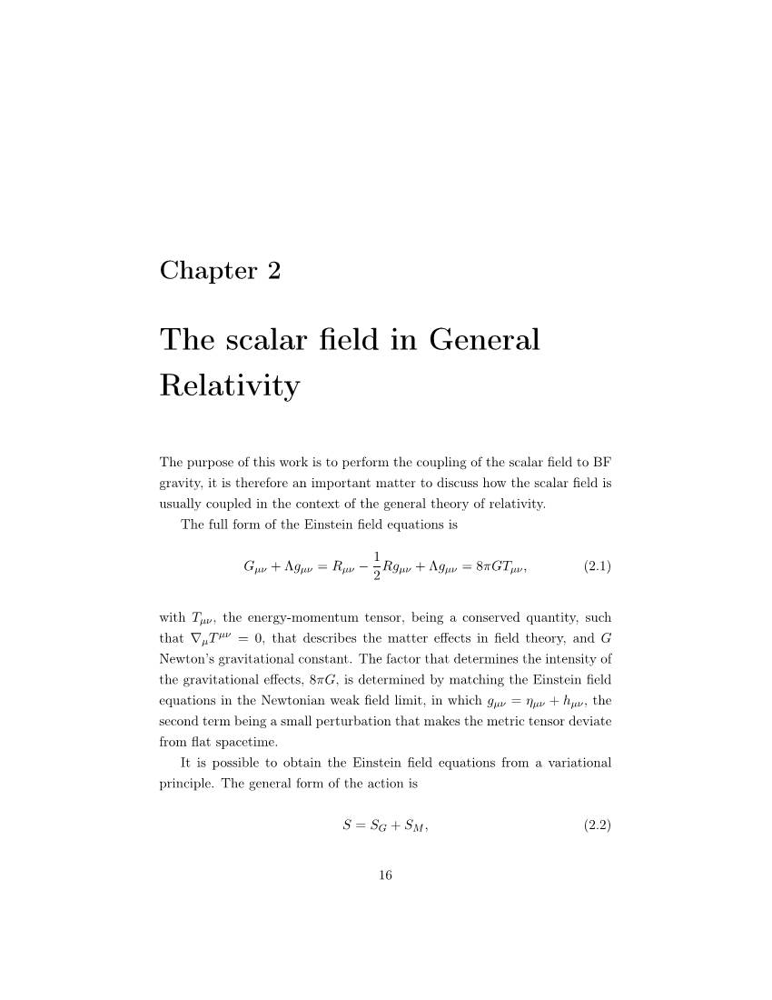 The Scalar Field in General Relativity