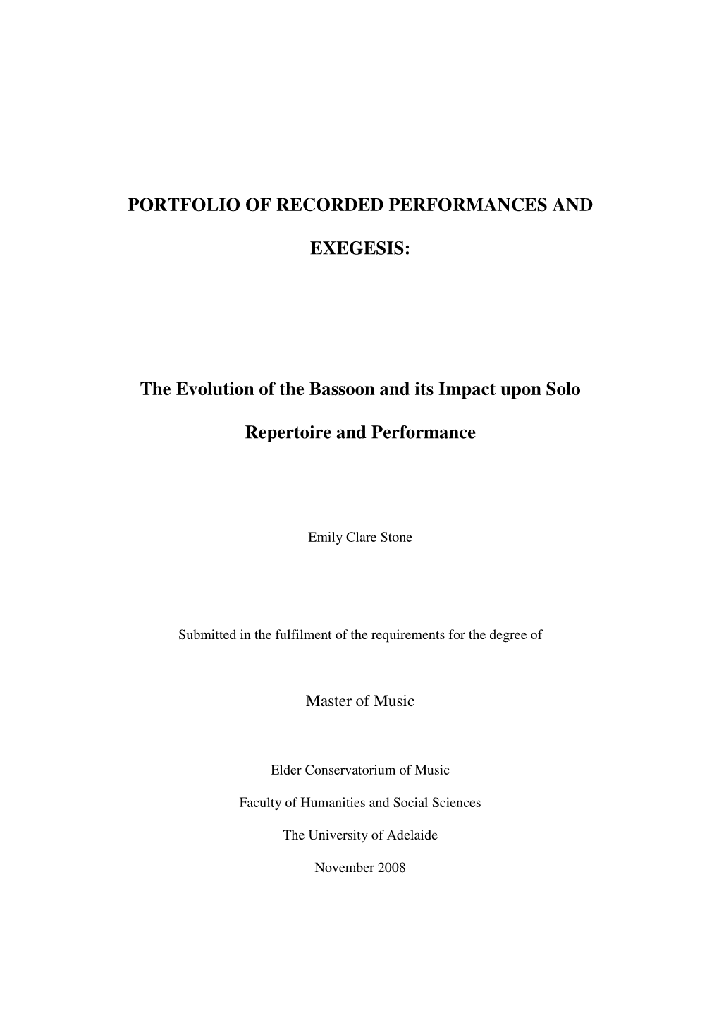 The Evolution of the Bassoon and Its Impact Upon Solo