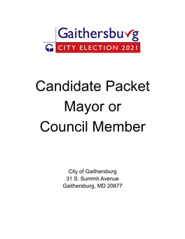 2021 Candidate Packet
