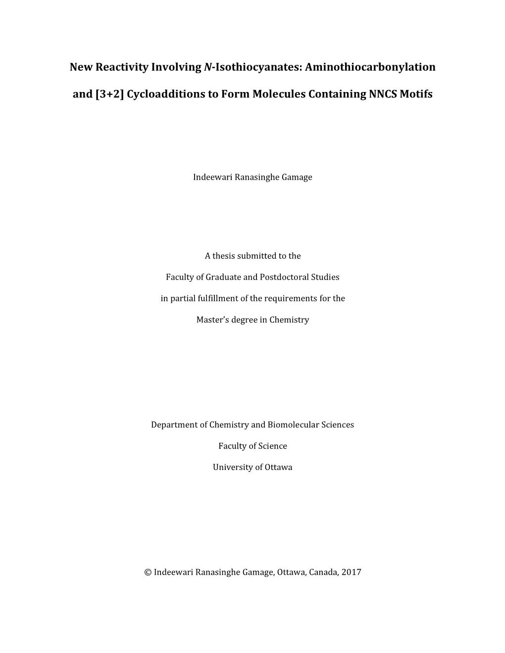 New Reactivity Involving N-Isothiocyanates: Aminothiocarbonylation