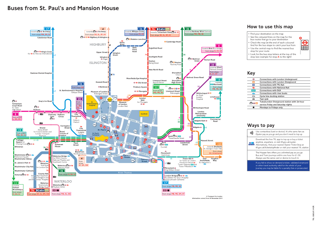 Buses from St. Paul's and Mansion House