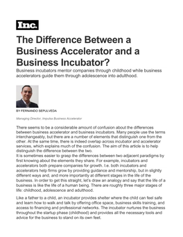 The Difference Between a Business Accelerator and a Business