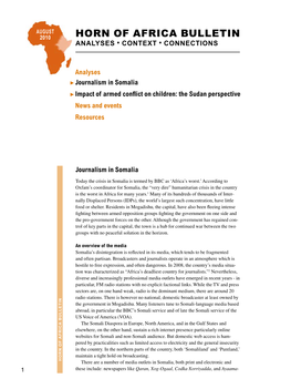 Horn of Africa Bulletin Analyses • Context • Connections