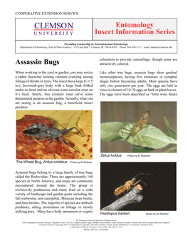 CLEMSON Entomology U N I V E R S I T Y Insect Information Series