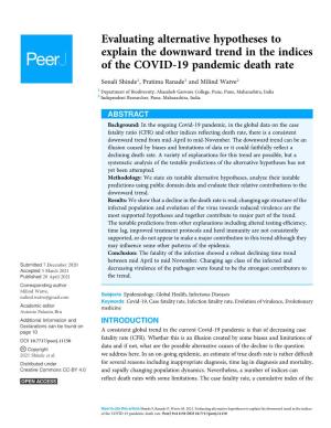 Evaluating Alternative Hypotheses to Explain the Downward Trend in the Indices of the COVID-19 Pandemic Death Rate