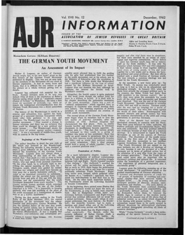 Information Issued by the Association of Jewish Refugees in Great Britain